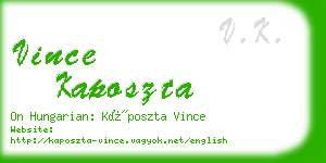 vince kaposzta business card